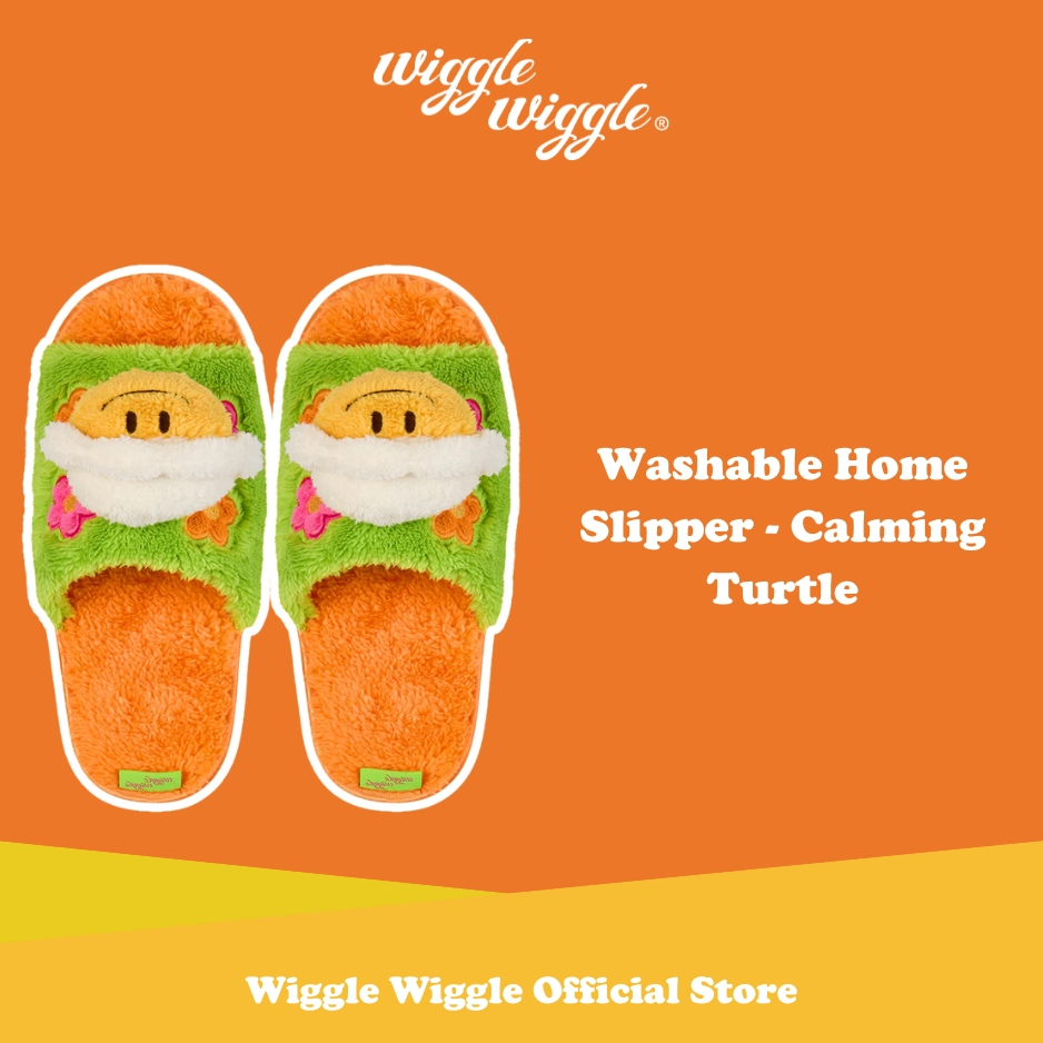 Wiggle Wiggle Washable Home Slipper - Calming Turtle Sandal Sendal Tidur Rumah Motif Lucu Korea