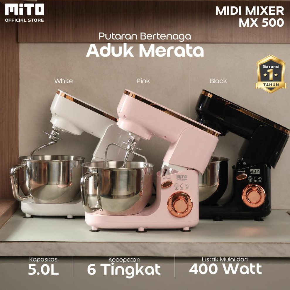 Stand Mixer Mito MX 500 5 Liter Mixer Berdiri Mito Jumbo Adonan Kue MX-500 Mixer Mito 5 L