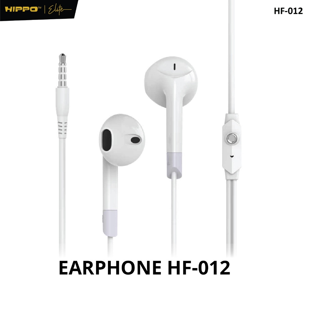 Hippo Earphone HF-012 Super Bass Jack 3.5 mm Wired Handsfree Android Original Earbuds Headset