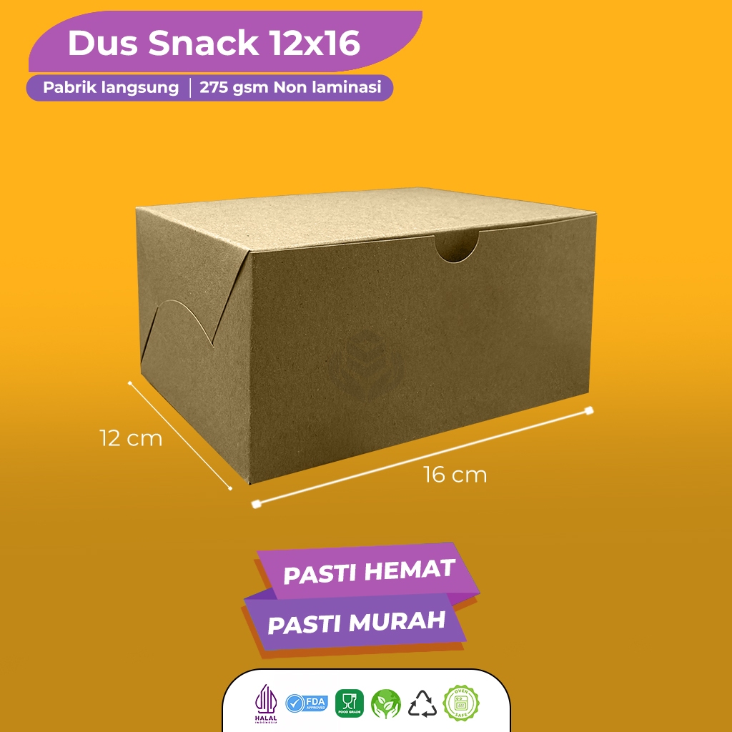 Snack Box 12x16 / Dus Kue 16x12 / Kotak Kue / Dus Kue / Dus Snack 12x16 / B2K1