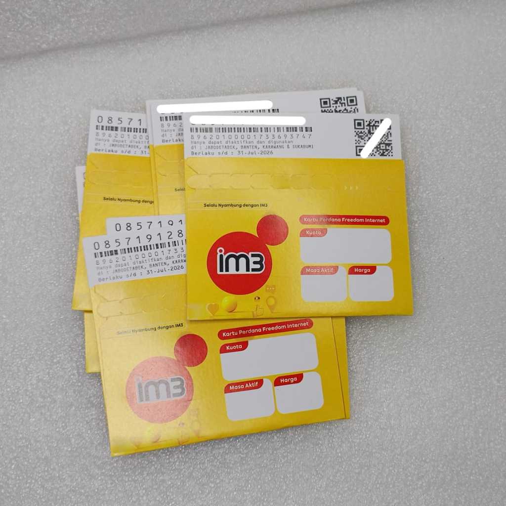 Kartu Perdana IM3 0K, 3GB, 1GB Mentari Indosat Oredoo Kuota Data Internet