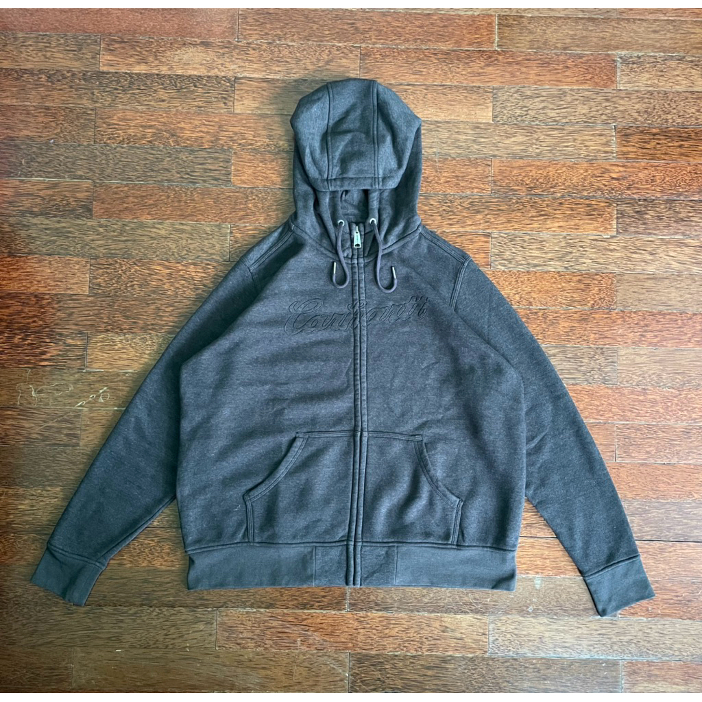 Carhartt Hoodie Zipper Logo Bordir Black On Black