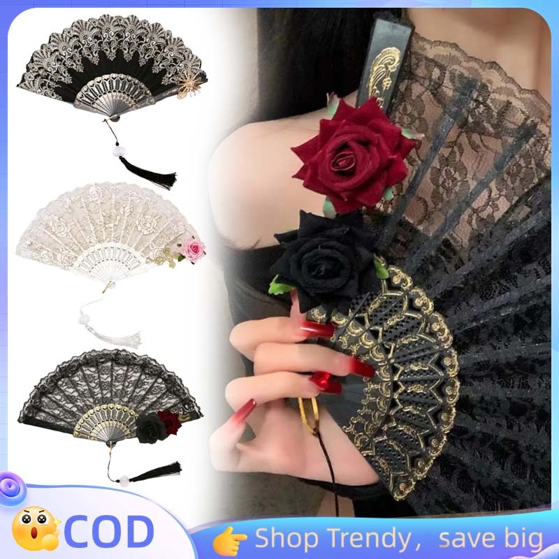 Kipas Tangan Lipat Kipas Lipat Pesta Lace Kipas Cina Kipas Lipat Kipas Souvenir