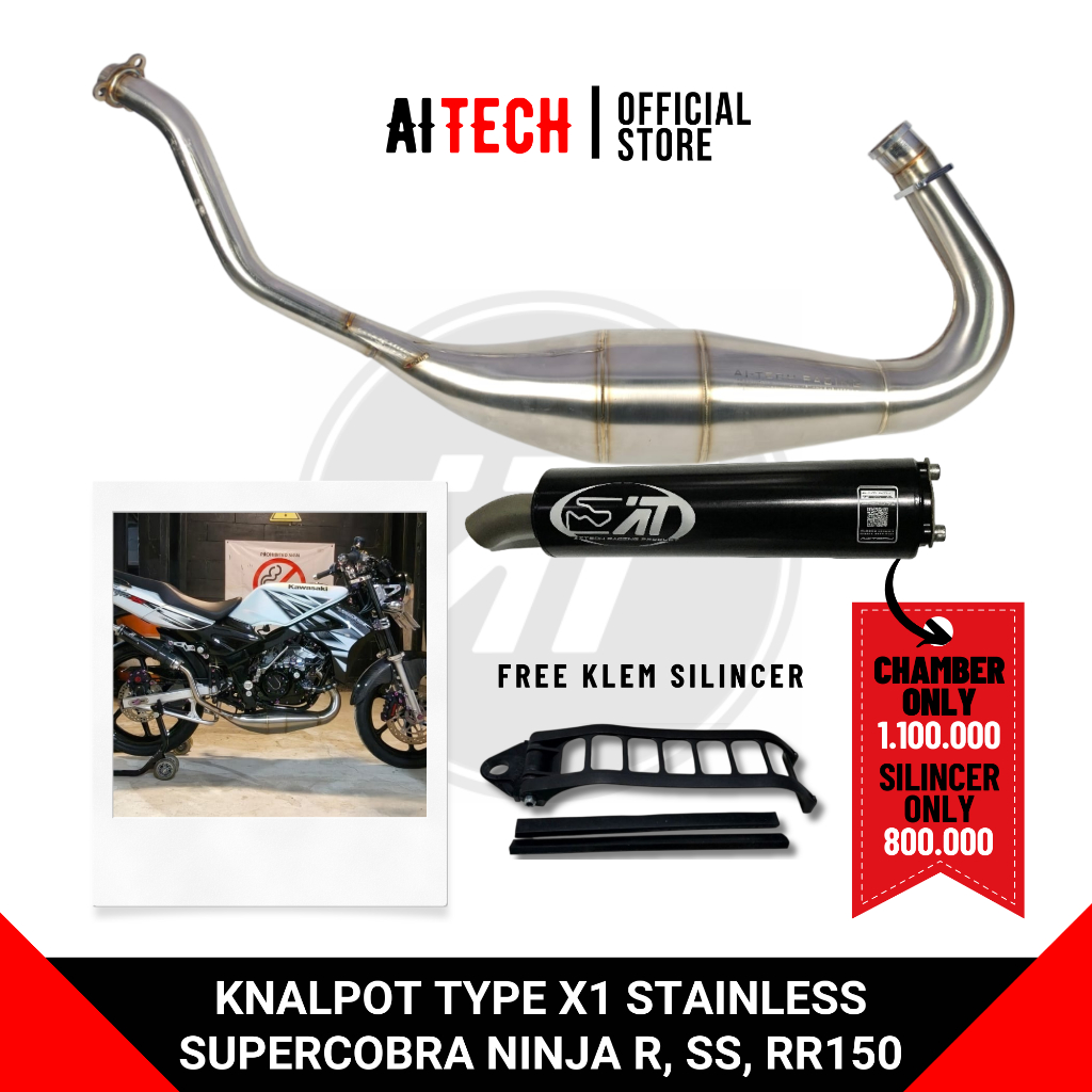 Knalpot Aitech Type X1 SuperCobra Ninja R/RR Gen 4