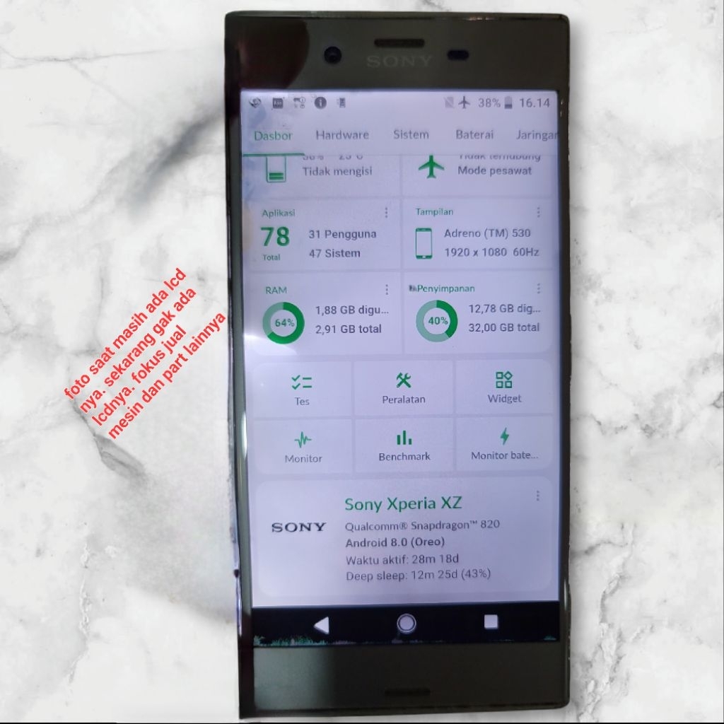 Sony XZ Docomo 3/32gb Unit minus Lcd