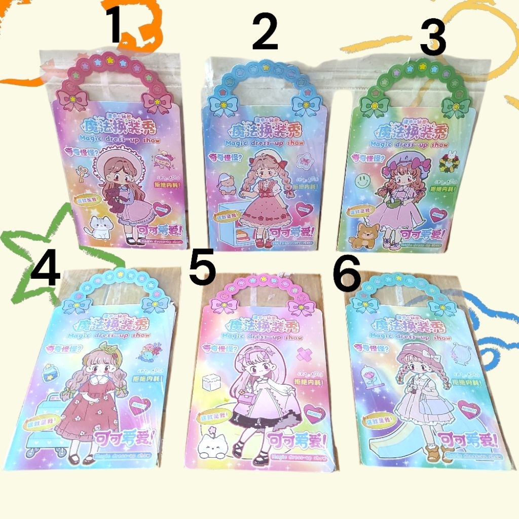 mainan magic dress up show girl stickers/ mainan anak dress up show girl princes stiker/ mainan gant