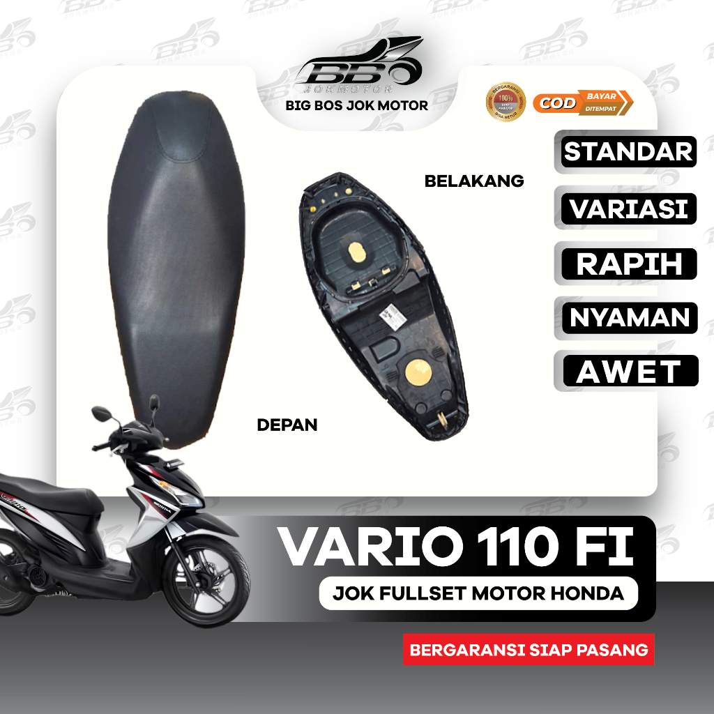 Jok Motor Vario 110 FI Siap Pasang I Jok Honda Vario 110 FI Standar & Variasi