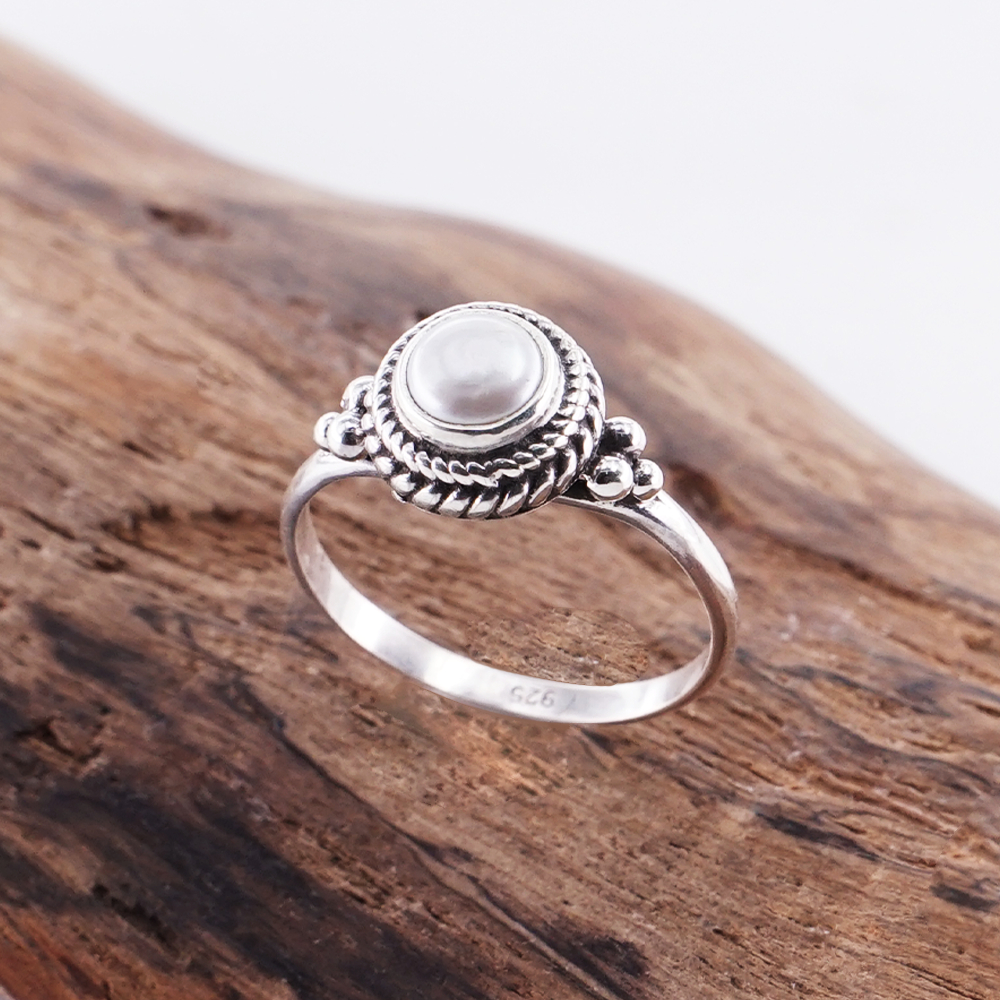 Cincin Perak Bali Silver 925 Ring Tali Air Albina Mutiara