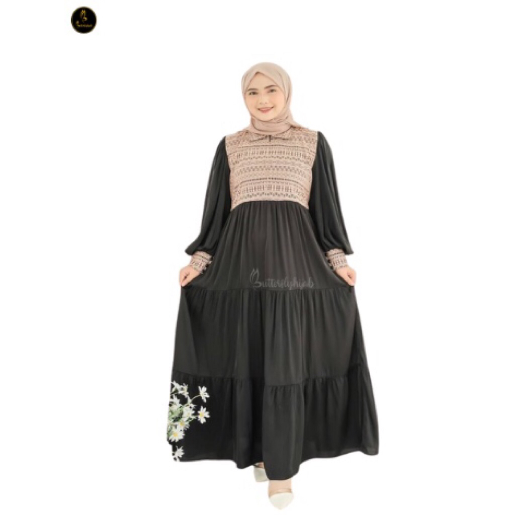 Butterfly Hijab - Zetha Dress | Baju Wanita Premium Bahan Armani Silk Mix Brookat