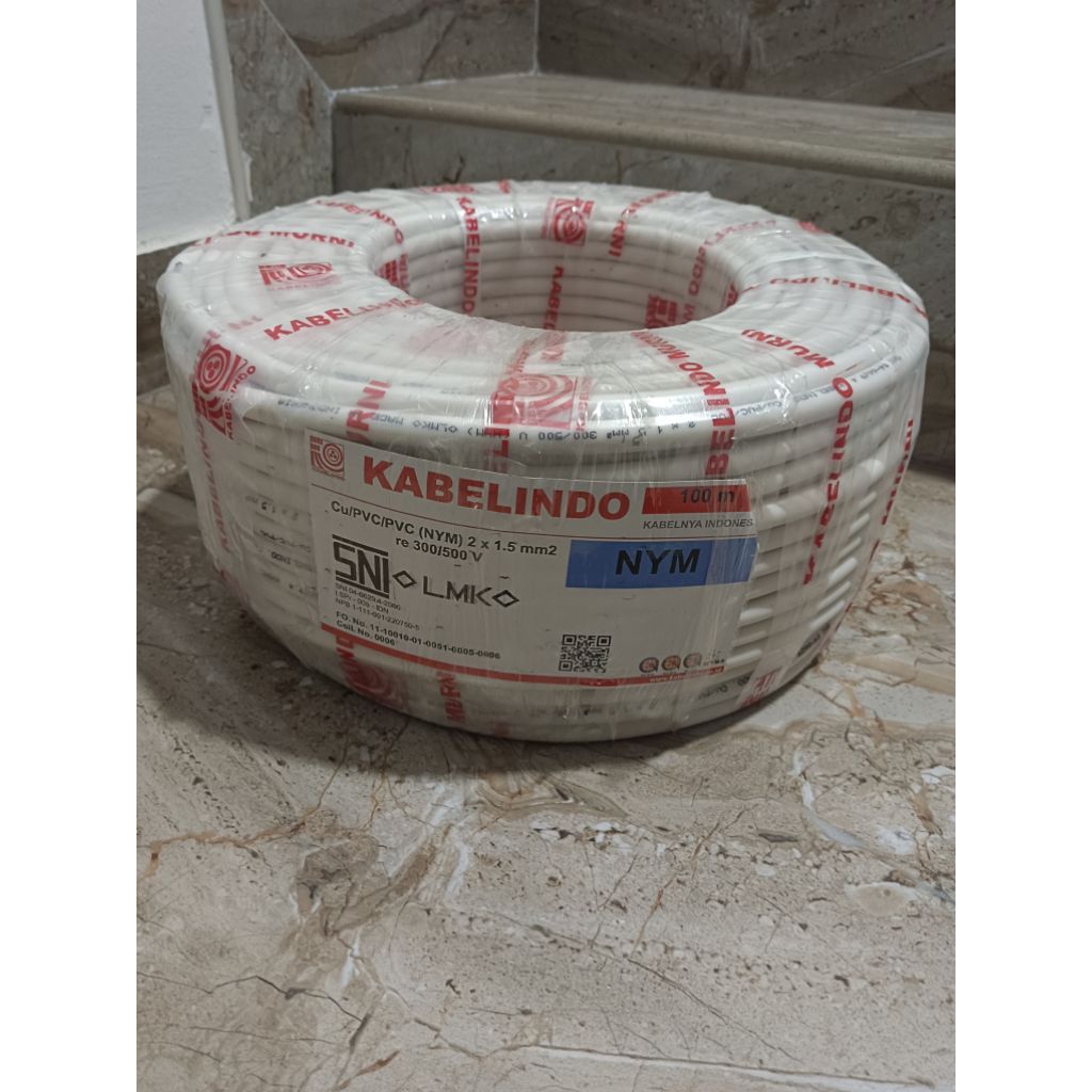 Kabelindo NYM 2x1.5 100meter kabel tunggal