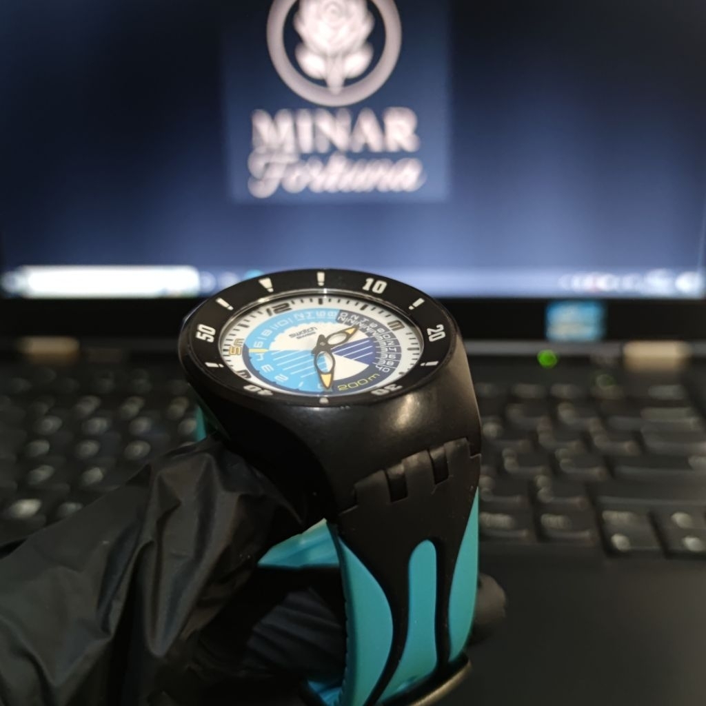 Jam tangan Swatch Fun Scuba Dolphin Whistle second ori bekas