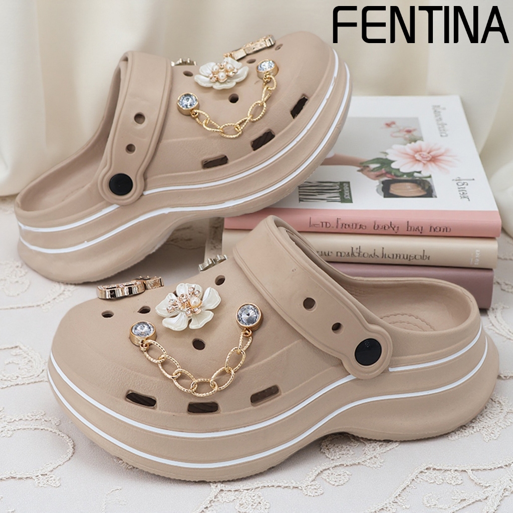FENTIN Sandal Baim Wanita Wedges Sandal Kodok Wanita Kekinian Sandal Sepatu Jelly Wanita Korea