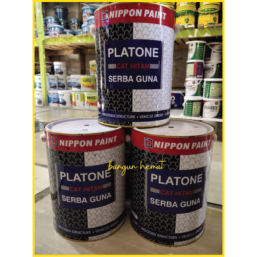 Cat Kapal Kayu & Besi Platone Nippon Paint Anti Lumut Teritip Hitam Dof 1L / 5L