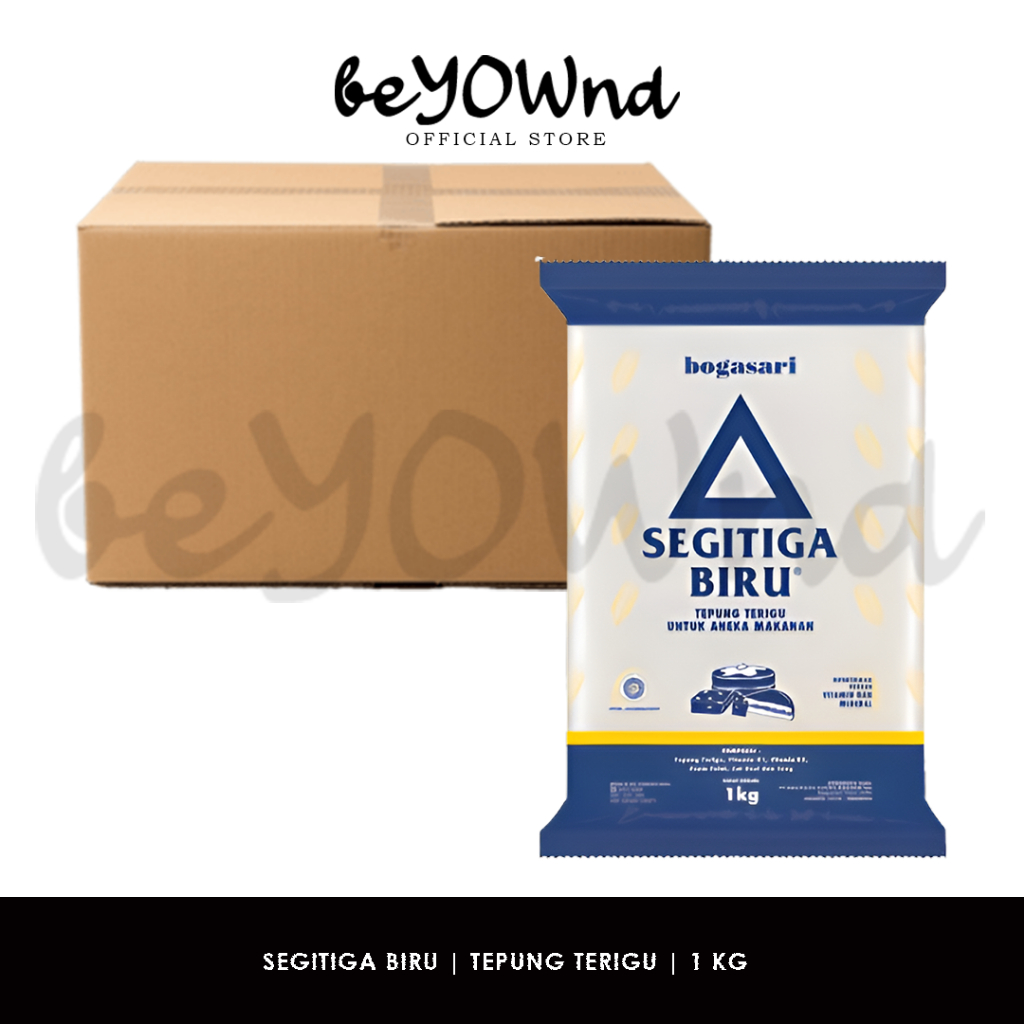 CTN - Tepung Terigu Segitiga Biru Bogasari 1kg (1 DUS) | Bogasari Segitiga Biru Tepung Terigu 1 kg (