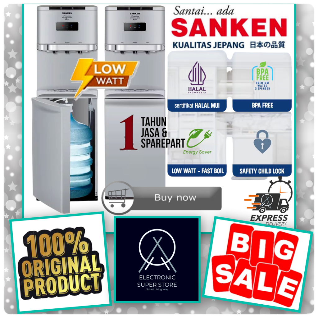 SANKEN DISPENSER HWD-C508IC HWDC508IC HWD C508IC BPA FREE DISPENSER GALON BAWAH SUPER LOW WATT WATER