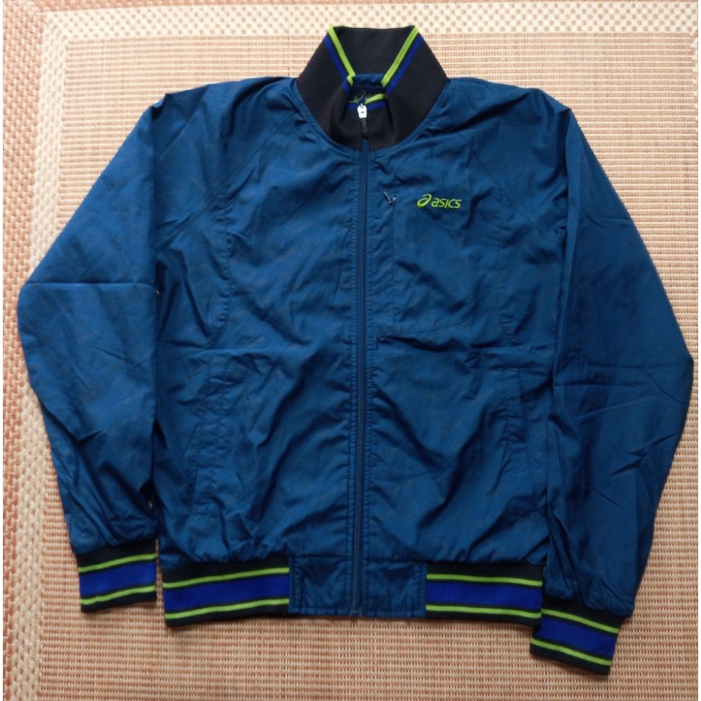 Jaket asics bomber hijau tosca outdoor windbreaker unisex