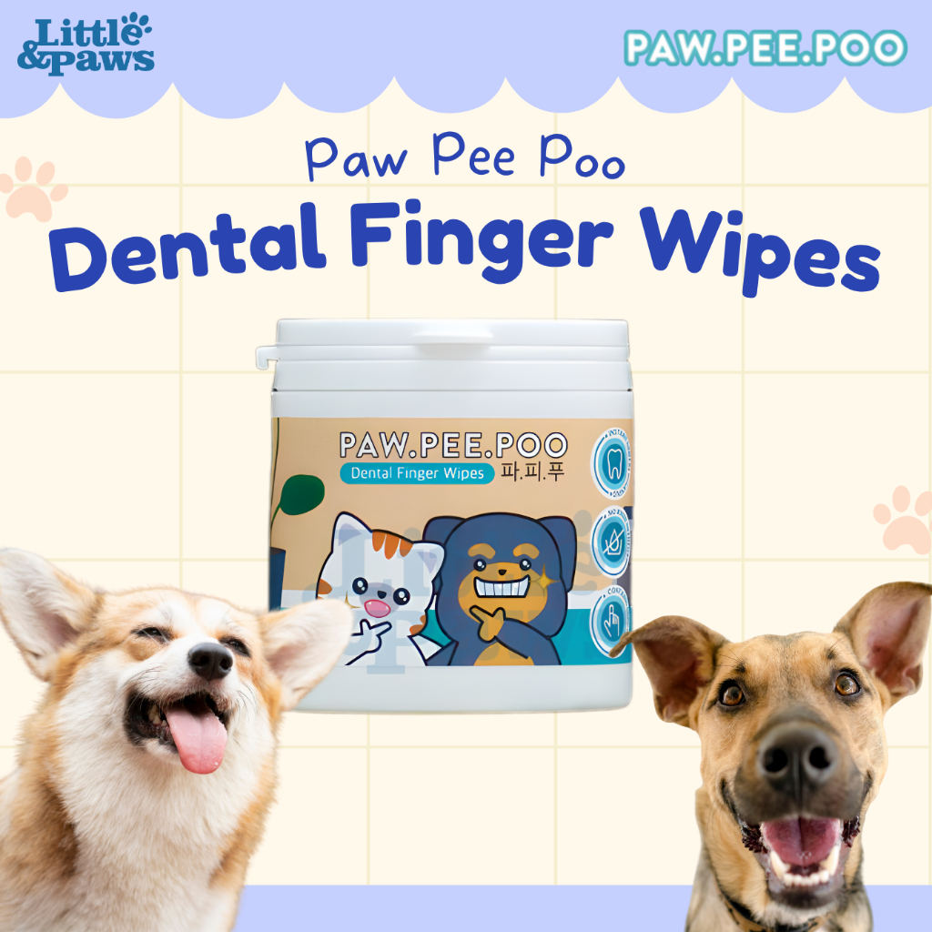 Tissue Pembersih Gigi Anjing/Kucing Paw Pee Poo Dental Finger Wipes