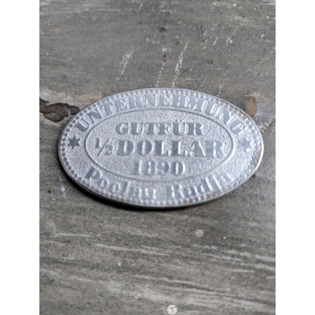 Token koin kuno 1890 Poelau Radja Perkebunan Hindia Belanda