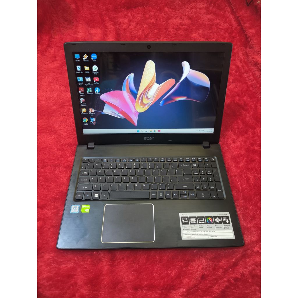 LAPTOP GAMING DAN RENDER ACER E5-575G SLIM,SUPER KENCANG,INTEL CORE I7 GEN 7,RAM 16 GB,SSD 512 GB. V