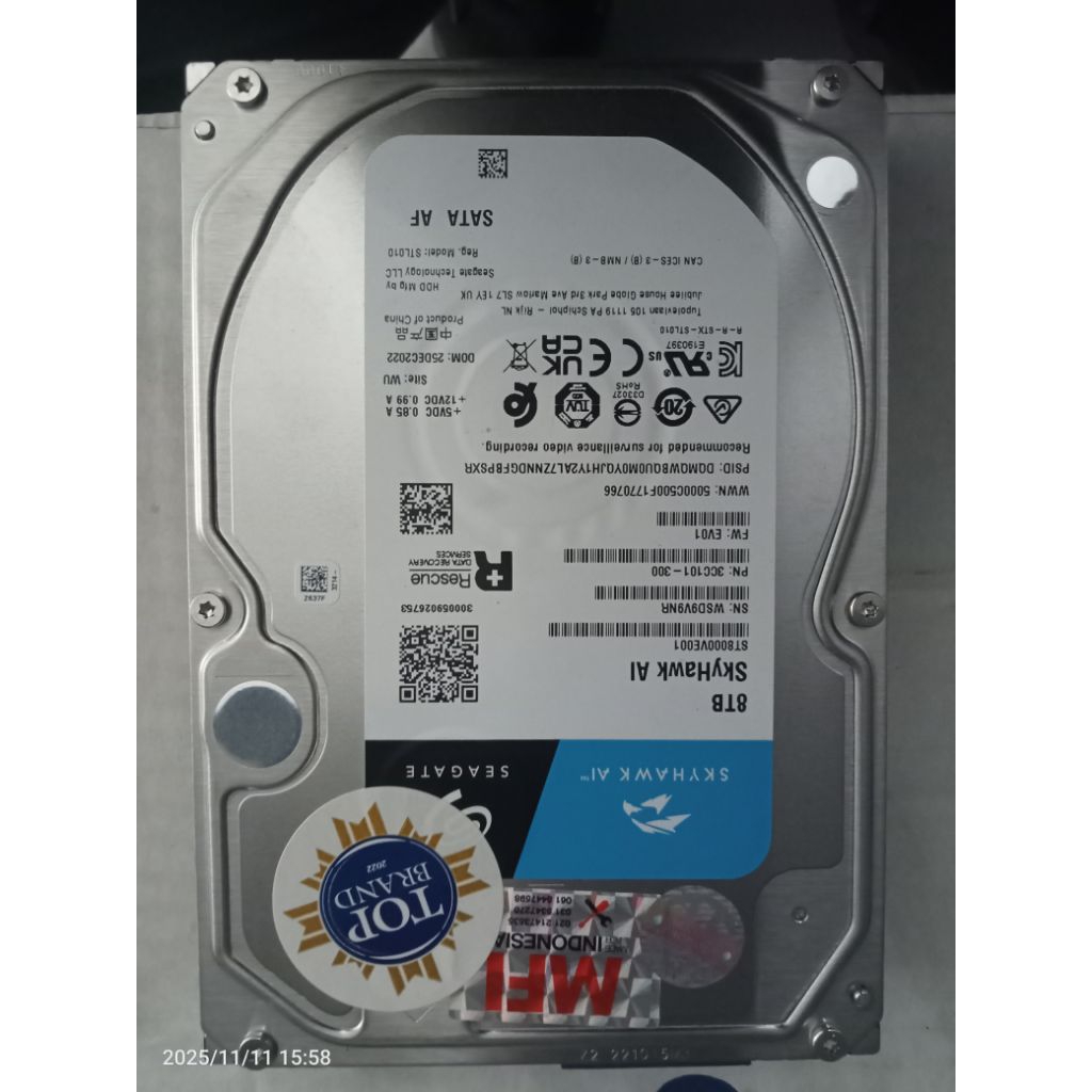 HDD Seagate skyhawk 8TB