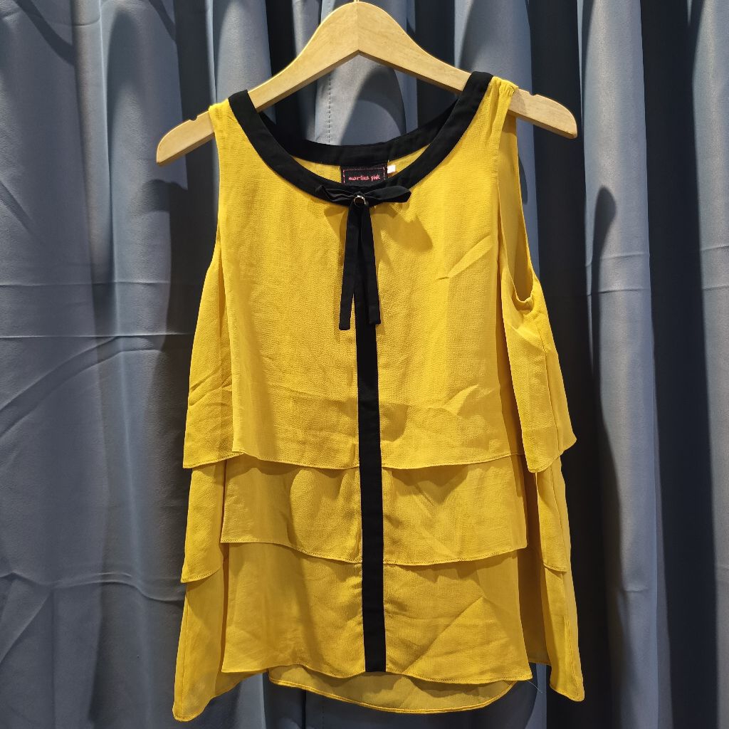 #2168 Martina Pink Atasan Wanita Lengan Buntung