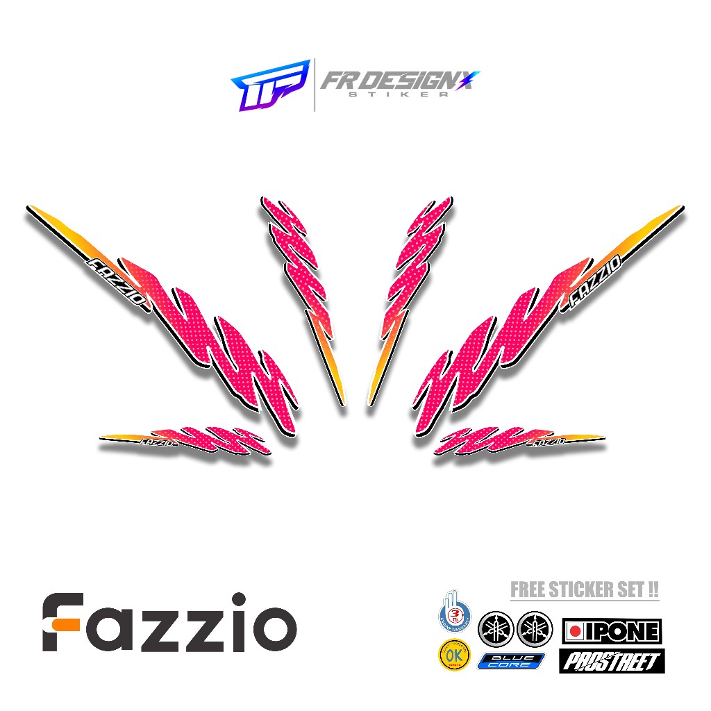 STRIPING STIKER FAZZIO / MOTIF LIS VINTAGE KALCER / FR DESIGNX / YAMAHA FAZZIO / STRIPING MODIF