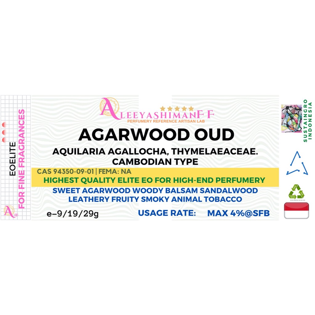 AleeyashimanFF EO Elite - Agarwood Oud, aquilaria agallocha, thymelaeaceae. Cambodian Type – Perfume