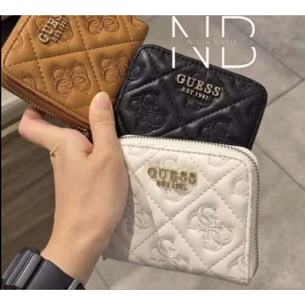 dompet kecil guess pattern logo emboss sale 70%