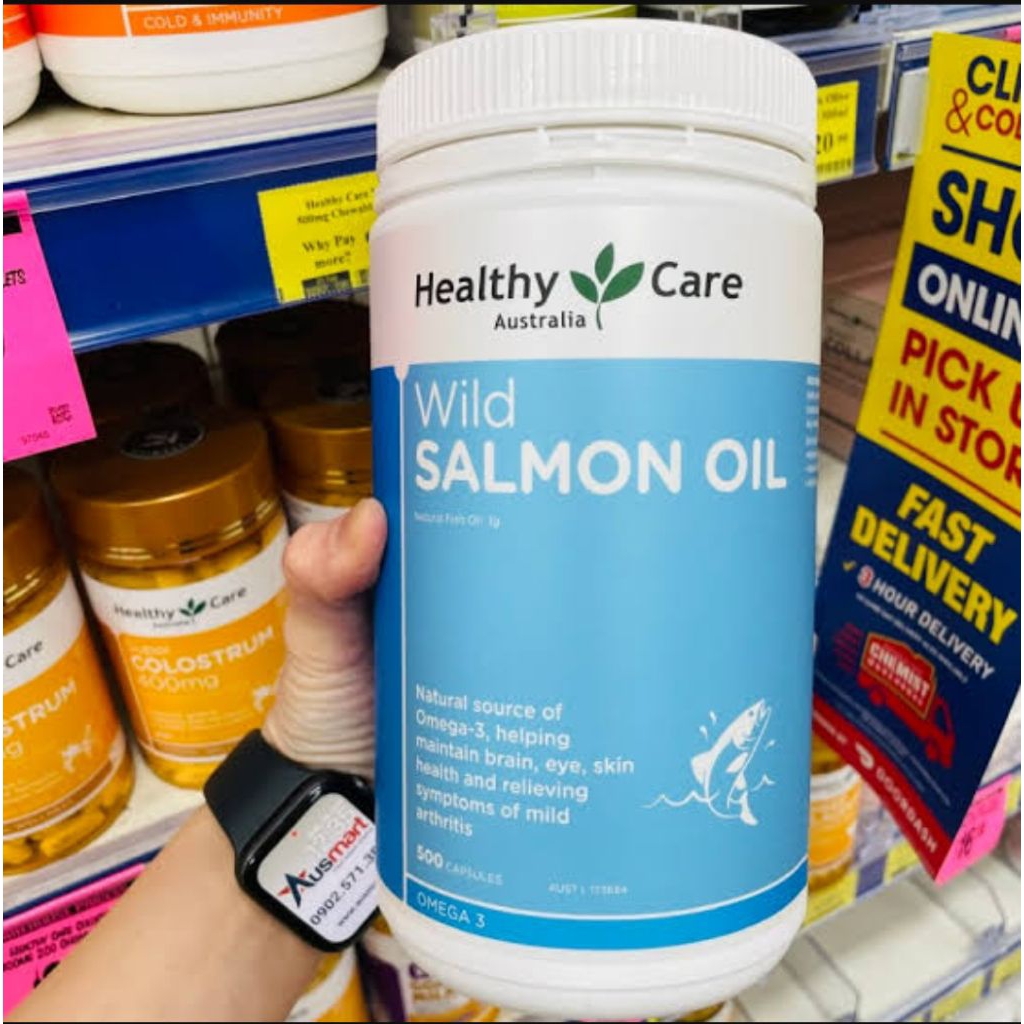 SALMON OIL ASLI ORIGINAL ISI 500 MADE IN AUSTRALIA HEALTHY CARE WILD SALMON OIL