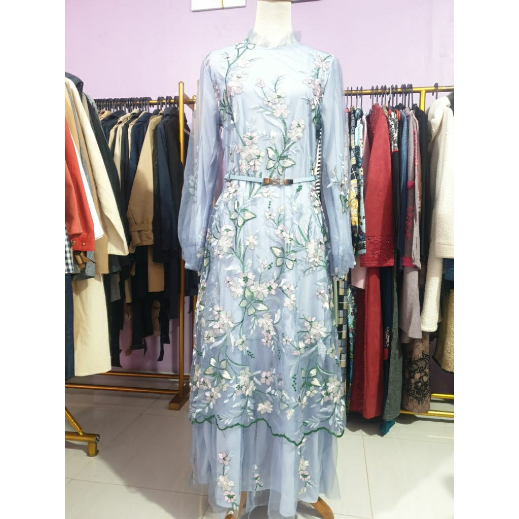 dress gamis tile mewah bkk