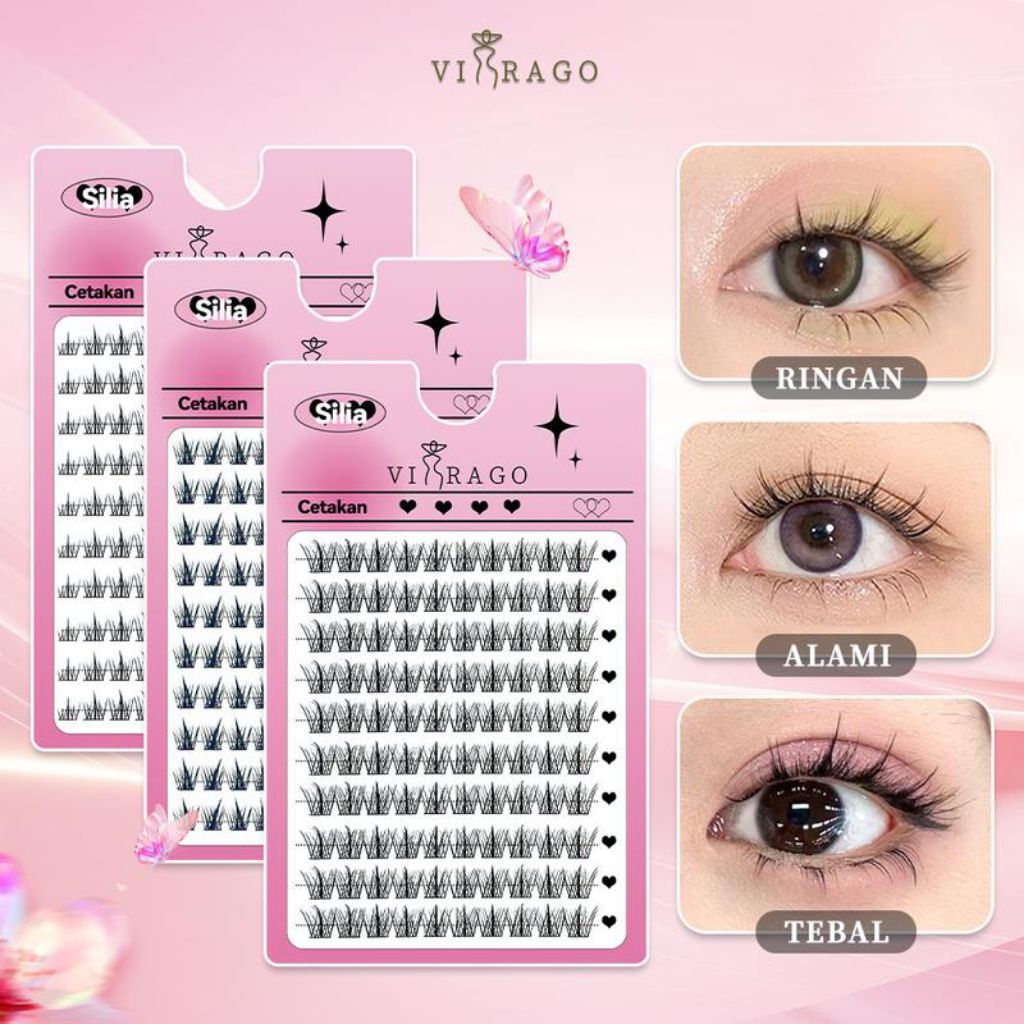 VIRAGO Bulu Mata Eyelash Korea 3D Ekstension Nyaman Premium