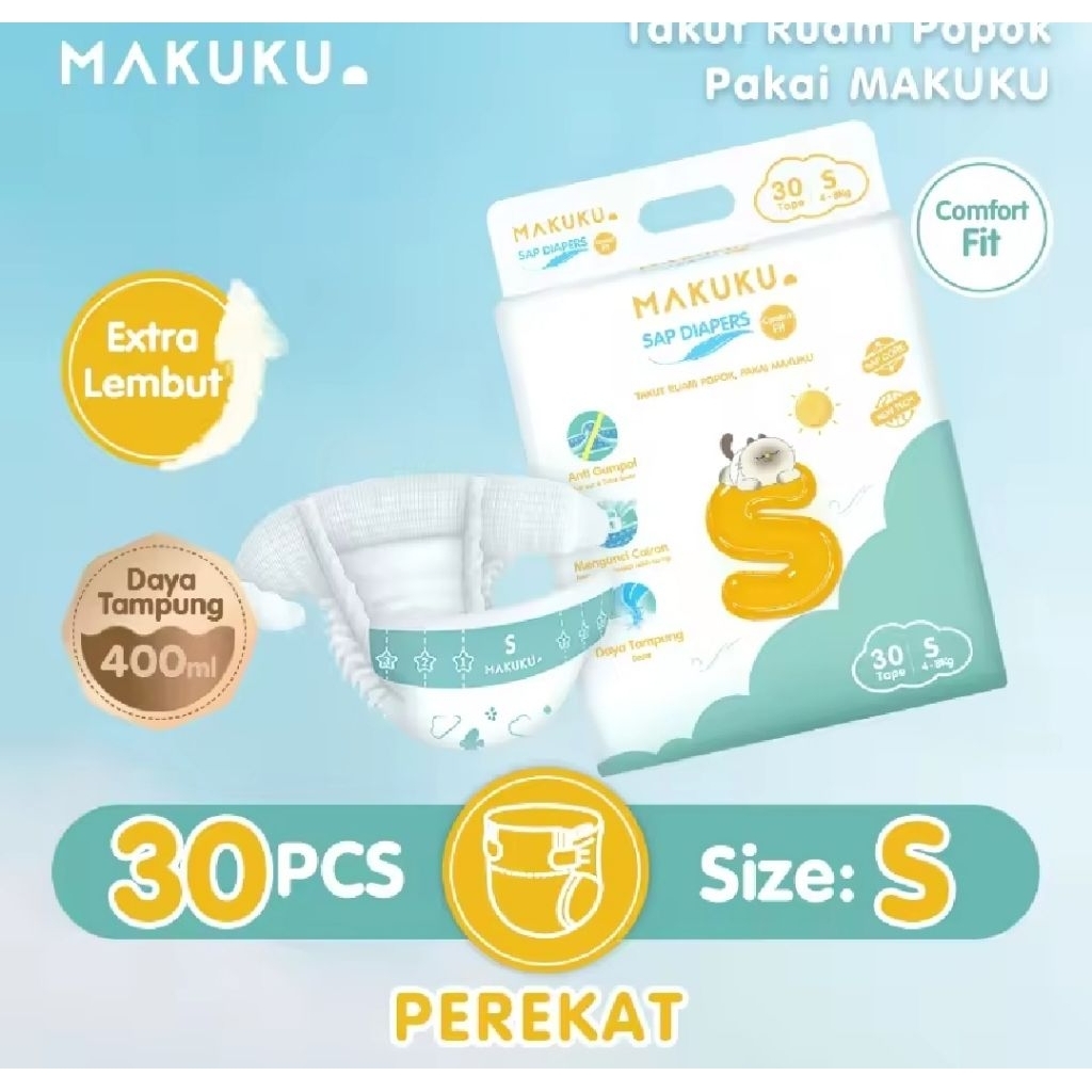 MAKUKU S SAP DIAPERS COMFORT FIT TAPE M