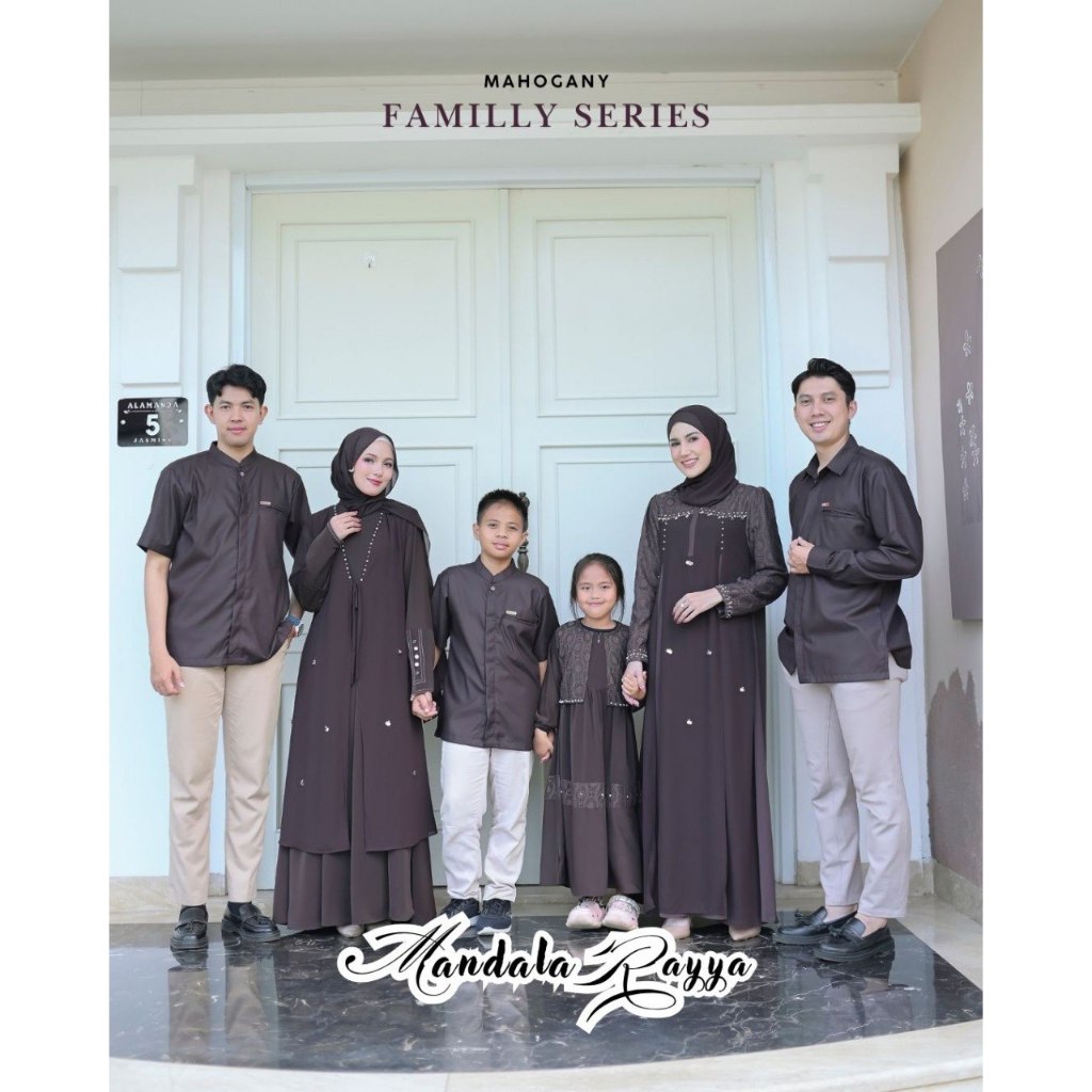 SUKAHIJAB - Mandala Rayya Dress Famset Terbaru 2026 Sarimbit Lebaran Keluarga Anti UV Silk Premium