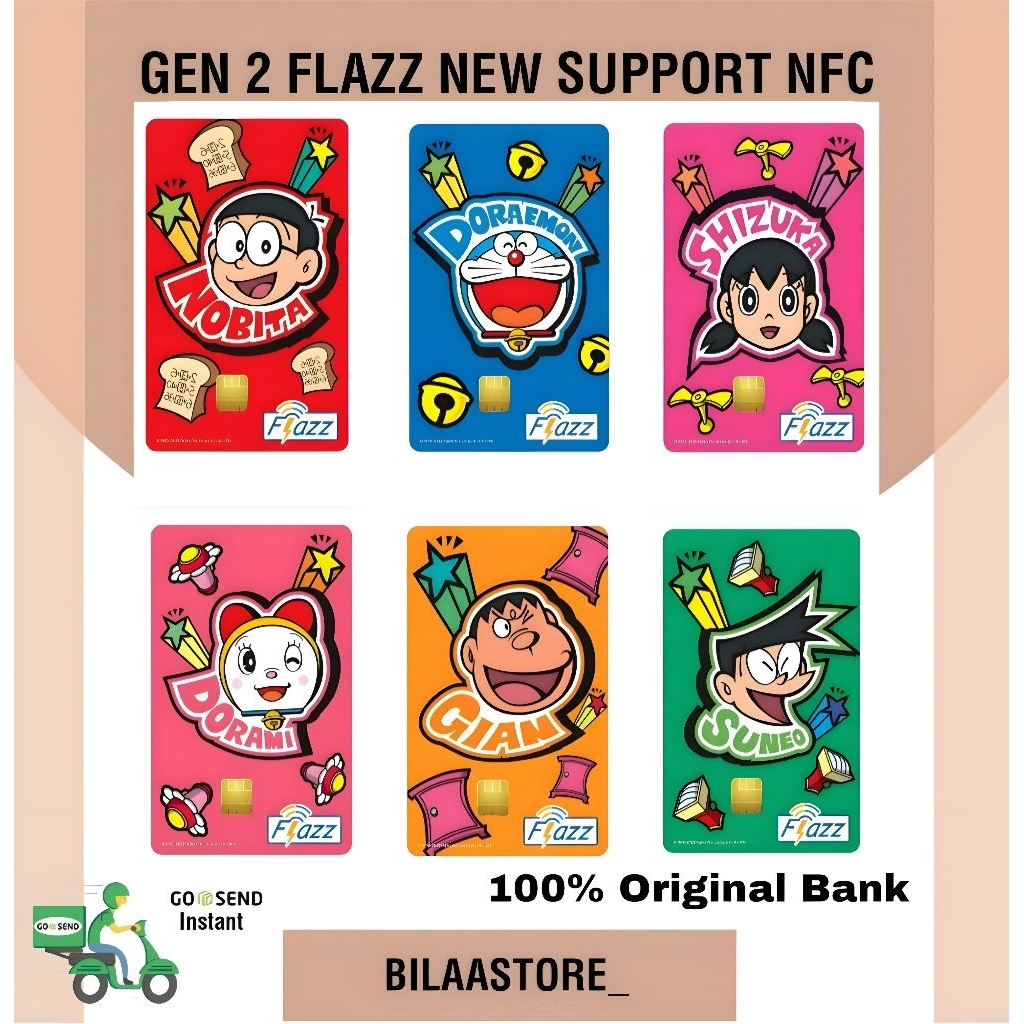 Kartu Flazz BCA Gen 2 Doraemon Series/ Limited Edition Flazz/ Vintage/ E-toll Card/ BCA Flazz / Kart