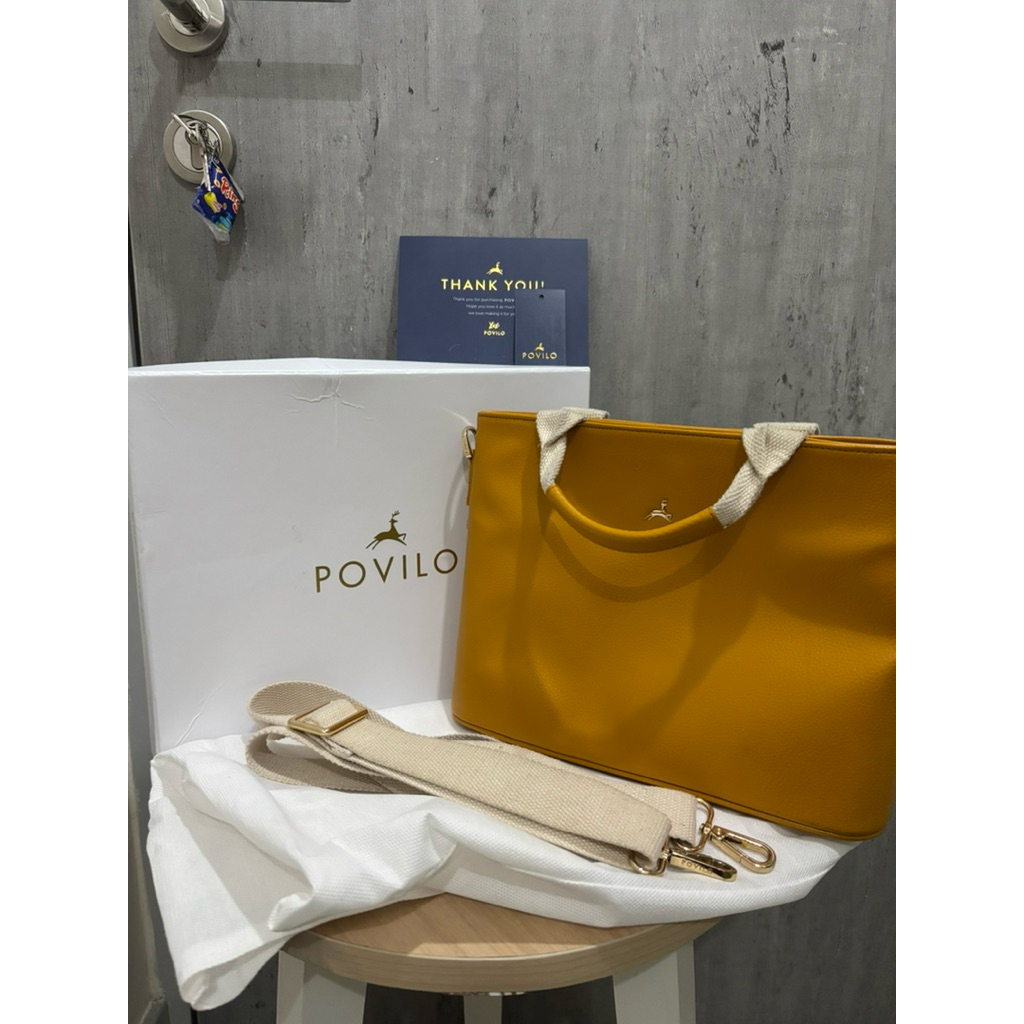SALE POVILO NONA SLING BAG YELLOW INCLUDE BOX DUST BAG NOT THIS IS APRIL TIA