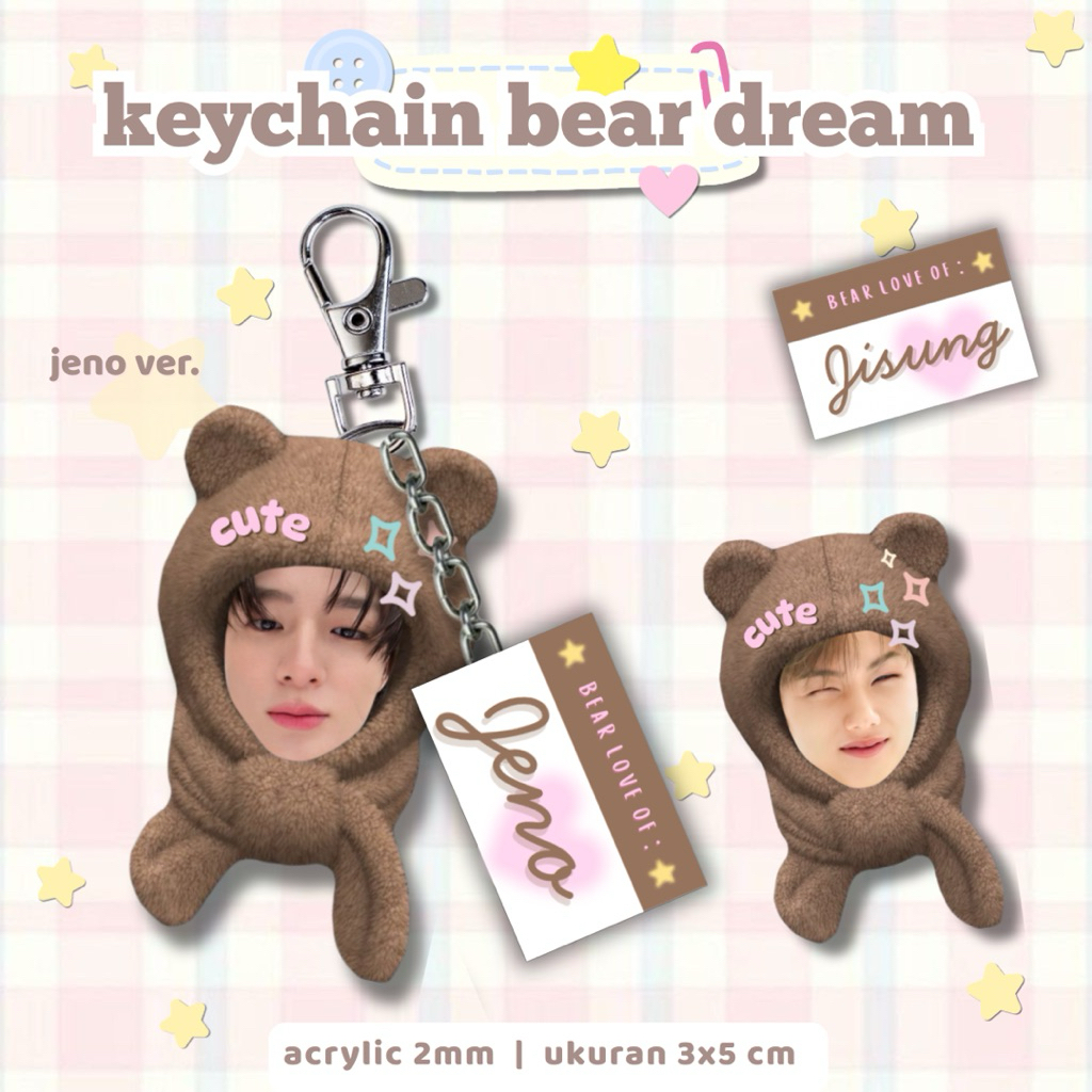 KEYCHAIN BEAR NCT DREAM JENO JAEMIN JISUNG MARK HAECHAM RENJUN CHENLE