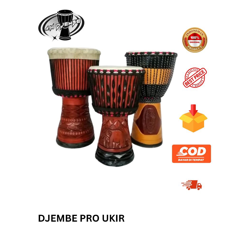 KENDANG DJEMBE PROFESIONAL UKIR 60 CM