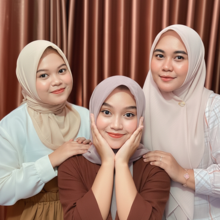 Adreena Hijab Jilbab 70 Warna Nude Paris Jadul