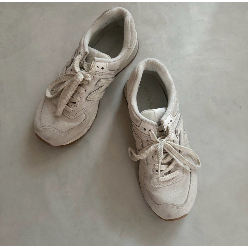 ORI Sepatu New Balance - Classic 574 Beige Grey Brown White