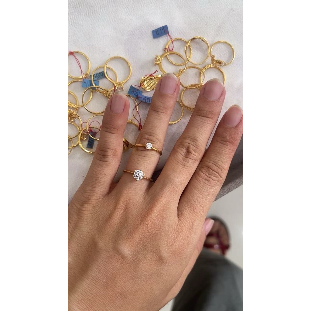 Cincin emas asli model matahari
