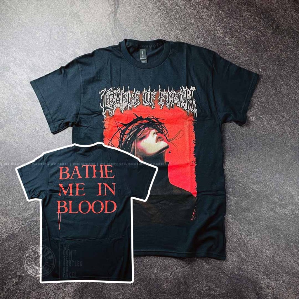 CRADLE OF FILTH - BATHE ME IN BLOOD (Back Print) Kaos Band Original