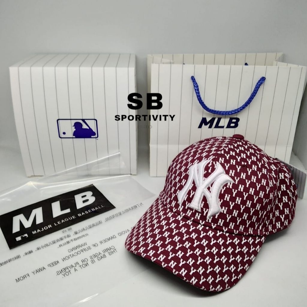 G-241 Topi NY MLB Monogram Maroon