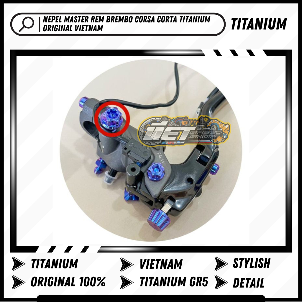 Baut Titanium Nepel Master Rem Brembo Corsa Corta RCS Original Vietnam | Silver Brown Light Blue Gol
