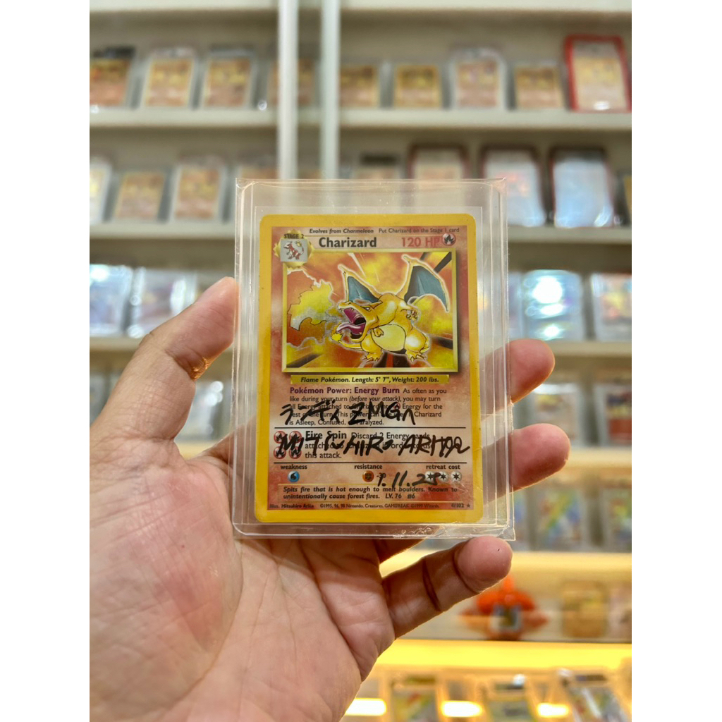 Charizard base set HOLO SIGNED by MITSUHIRO Arita 1 kartu POKEMON tcg card set japan japanese/ engli