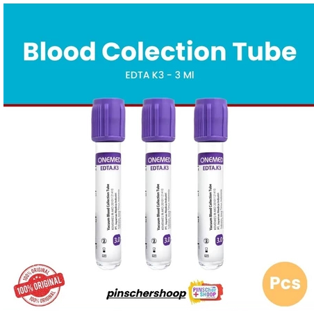 Tabung Darah EDTA K3 3 Ml Tabung Vacutainer Blood Collection Tube / Satuan P10