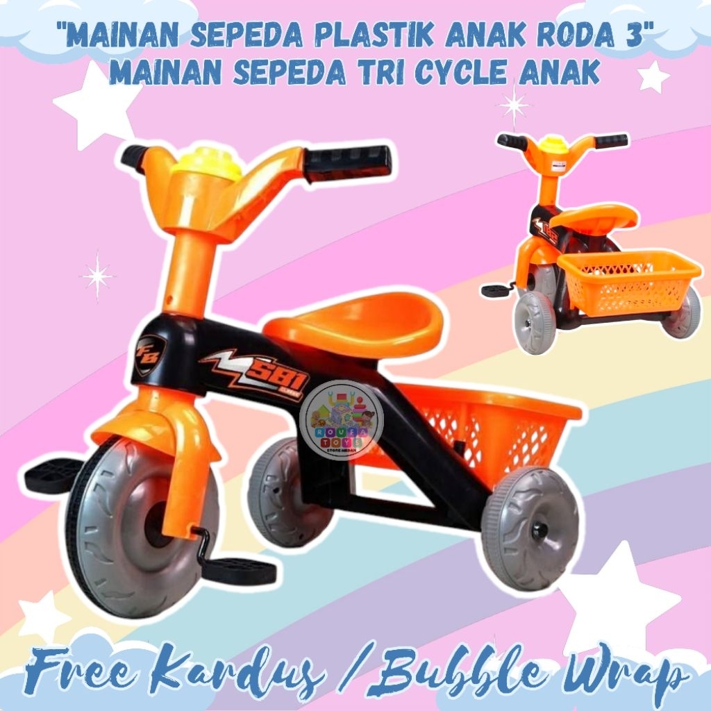 SEPEDA PLASTIK ANAK RODA 3 GOWES MURAH/MAINAN SEPEDA ANAK TRI CYCLE TERMURAH