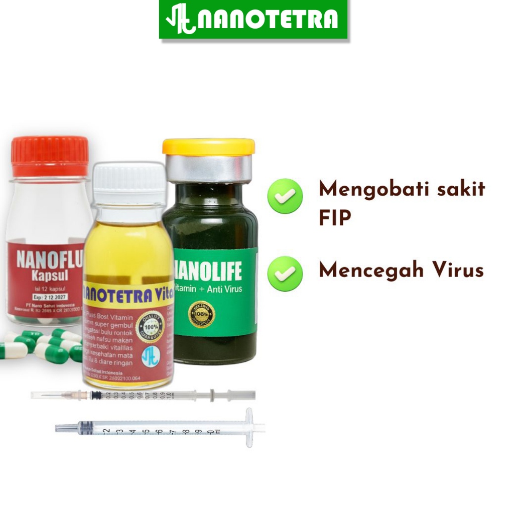 Nanotetra - Paket FIP kering kucing isi 3 produk