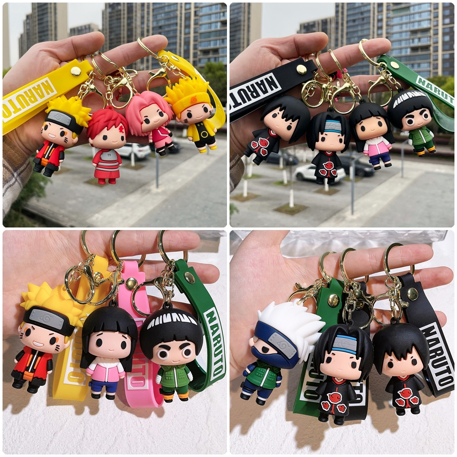 Ganci 3D Gantungan Kunci Anime NARUTO Gantungan Tas HP Kunci Karakter Figure Naruto Boruto Sasuke Ga