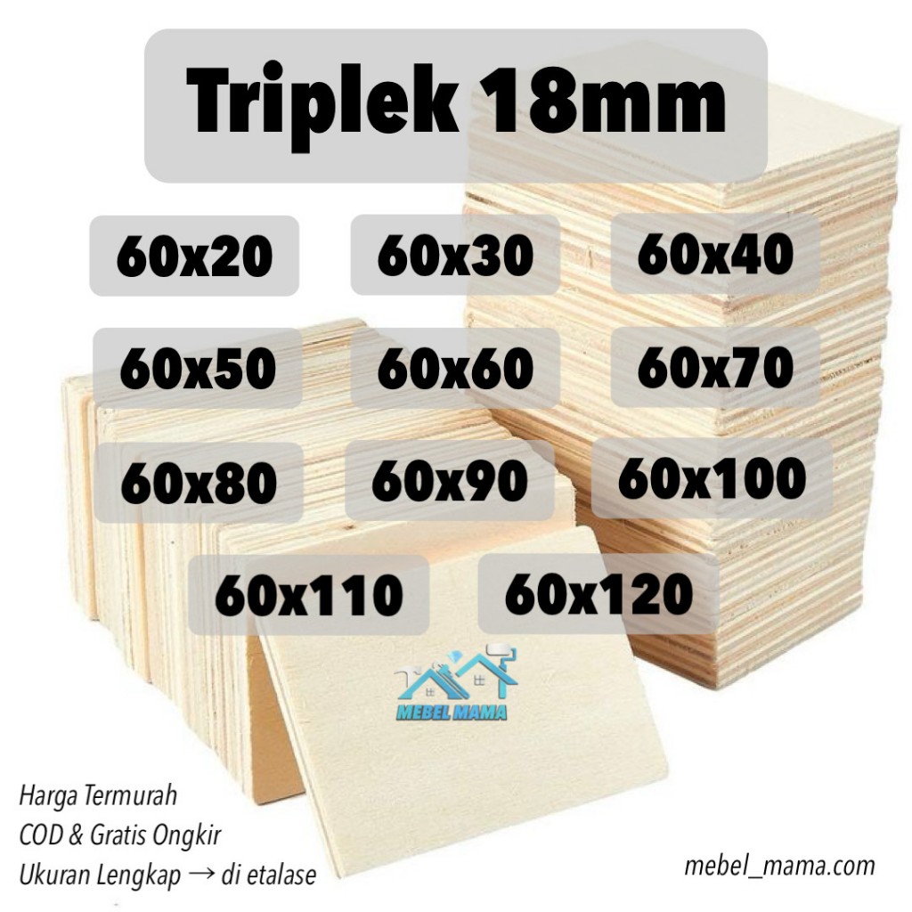 60cm triplek plywood tebal 18mm meranti halus