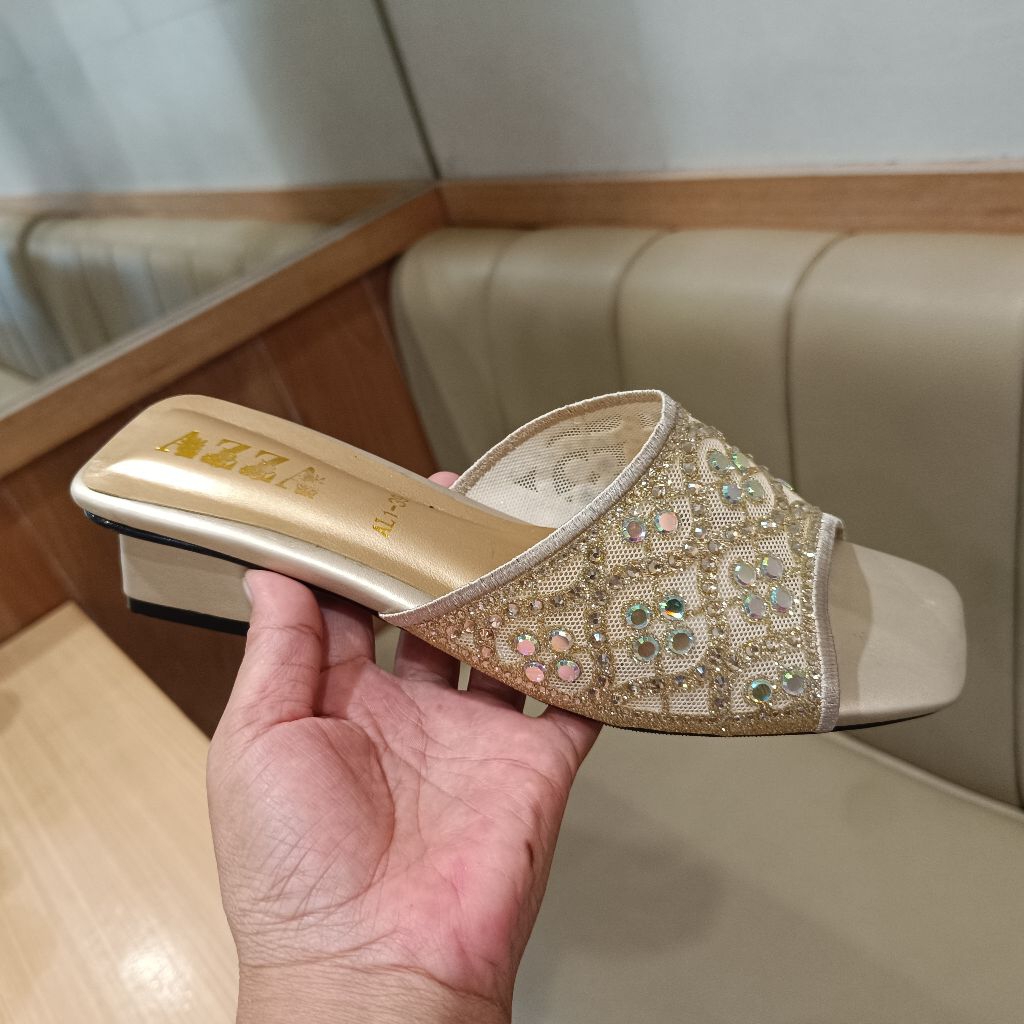 AZZA Sandal Pesta Wanita Heels Pesta Tumit 3cm